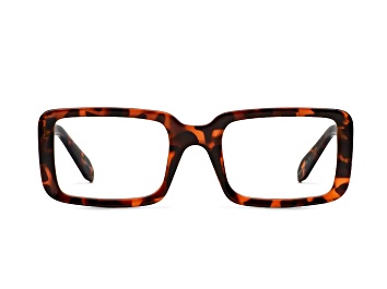 Picture of Quay Yada Yada Bevel Tortoise Rectangular Frame / Clear Lenses Eyeglasses