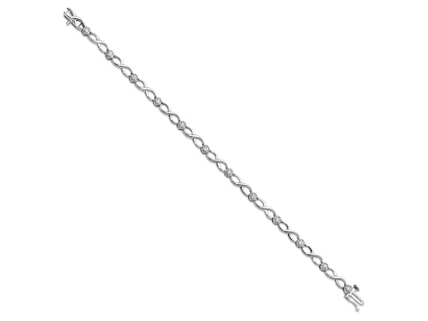 14K White Gold Lab Grown Diamond Infinity Bracelet