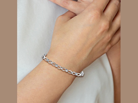 14K White Gold Lab Grown Diamond Infinity Bracelet