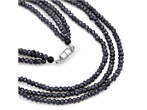 Spinel Beaded Sterling Silver Necklace 125.00ctw