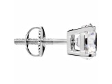 White Cubic Zirconia 14k White Gold Studs With Velvet Gift Box 2.50ctw