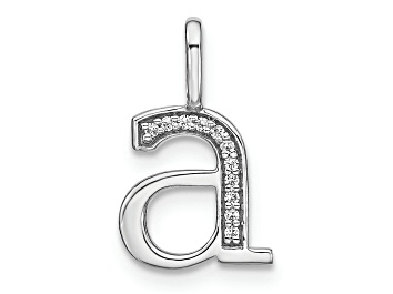 Picture of 14K White Gold Diamond Lower Case Letter A Initial Pendant