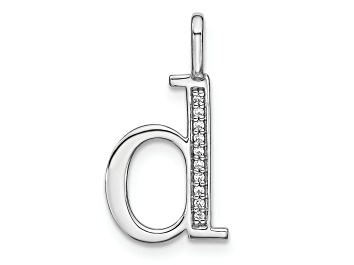 Picture of 14K White Gold Diamond Lower Case Letter D Initial Pendant