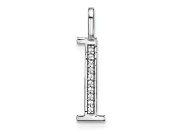 Picture of 14K White Gold Diamond Lower Case Letter L Initial Pendant