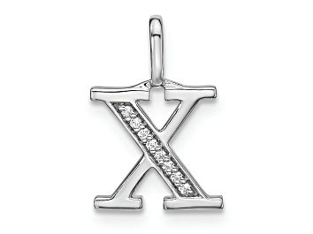 Picture of 14K White Gold Diamond Lower Case Letter X Initial Pendant