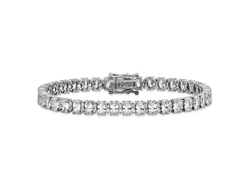 Picture of Rhodium Over Sterling Silver Polished Fancy Oval Cubic Zirconia Bracelet