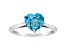 8mm Heart Shape Swiss Blue Topaz Rhodium Over Sterling Silver Ring