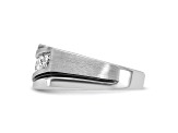 Rhodium Over 10K White Gold with Black Rhodium Men's Polished and Satin A Diamond Ring 1.01ctw