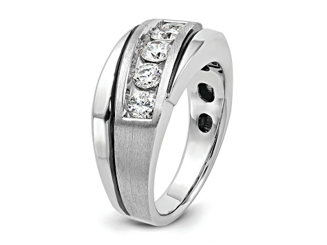 Rhodium Over 10K White Gold with Black Rhodium Men's Polished and Satin ...