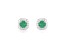 Green Emerald with Moissanite Sterling Silver Halo Earrings