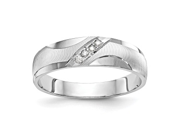 Picture of Rhodium Over 14K White Gold AA Quality Trio Mens Wedding Band