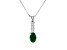 0.64ctw Emerald and Diamond Pendant in in 14k White Gold