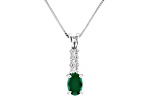 0.64ctw Emerald and Diamond Pendant in in 14k White Gold