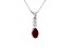 0.59ctw Ruby and Diamond Pendant in 14k White Gold