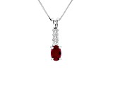 0.59ctw Ruby and Diamond Pendant in 14k White Gold