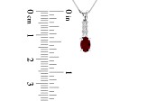 0.59ctw Ruby and Diamond Pendant in 14k White Gold