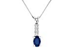 0.60ctw Sapphire and Diamond Pendant in 14K White Gold