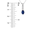 0.60ctw Sapphire and Diamond Pendant in 14K White Gold