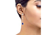14K White Gold Tanzanite and Diamond Earrings 1.60ctw