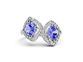 14K White Gold Tanzanite and Diamond Ring 1.20 ctw