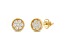 White Cubic Zirconia 14k Yellow Gold Earrings With Velvet Gift Box 0.40ctw