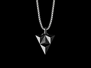 Star Wars™ Fine Jewelry Dark Armor Black Diamond Black Rhodium Over Silver Pendant 0.33ctw