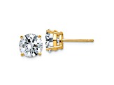 14K Yellow Gold 2.5ct. 7.0mm Round J-K Color Moissanite Earrings