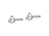 Rhodium Over 14K White Gold 1/3ct. 3.5mm Round J-K Color Moissanite Earrings