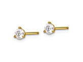 14K Yellow Gold 1/3ct. 3.5mm Round J-K Color Moissanite Earrings