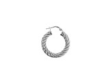 Judith Ripka Verona Rhodium Over Sterling Silver 1" Twisted Hoop Earrings