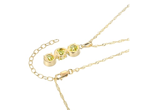 Green Cubic Zirconia 18k Yellow Gold Over Sterling Silver August Birthstone Pendant 6.09ctw