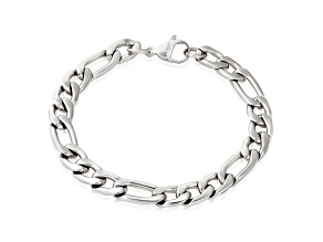 Invicta Jewelry Steel Figaro Chain Bracelet (9.3mm) - 8.75"