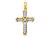 14K Yellow Gold Passion Diamond Cross Pendant