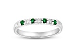 0.25ctw Emerald and Diamond Wedding Band Ring in 14k White Gold