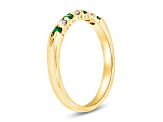 0.25ctw Emerald and Diamond Wedding Band Ring in 14k Yellow Gold