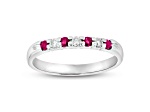 0.25ctw Ruby and Diamond Wedding Band Ring in 14k White Gold