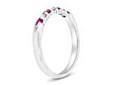 0.25ctw Ruby and Diamond Wedding Band Ring in 14k White Gold