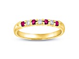0.25ctw Ruby and Diamond Wedding Band Ring in 14k Yellow Gold