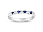 0.25ctw Sapphire and Diamond Wedding Band Ring in 14k White Gold