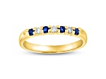 0.25ctw Sapphire and Diamond Wedding Band Ring in 14k White Gold
