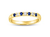 0.25ctw Sapphire and Diamond Wedding Band Ring in 14k White Gold