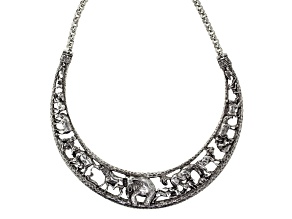 1928 Jewelry Silver Tone Elephant Collar Necklace