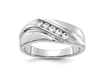 Picture of Rhodium Over 14K White Gold Lab Grown Diamond SI1/SI2, G H I, Men's Ring