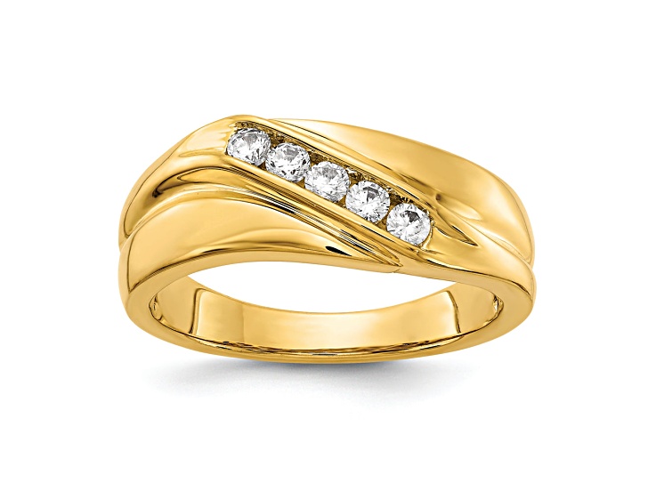 14K Yellow Gold Lab Grown Diamond SI1/SI2, G H I, Men's Ring