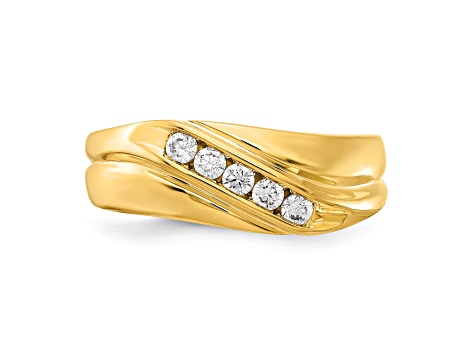 14K Yellow Gold Lab Grown Diamond SI1/SI2, G H I, Men's Ring