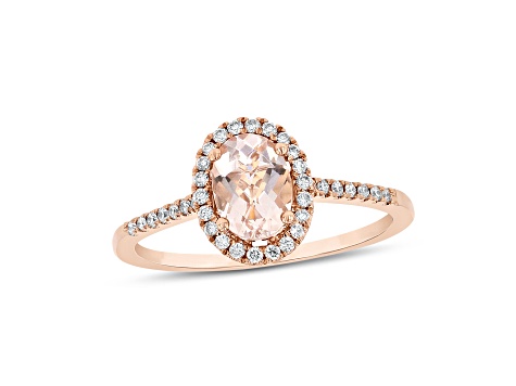 0.95cttw Diamond Morganite Ring in 14k Rose Gold