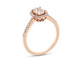 0.95cttw Diamond Morganite Ring in 14k Rose Gold