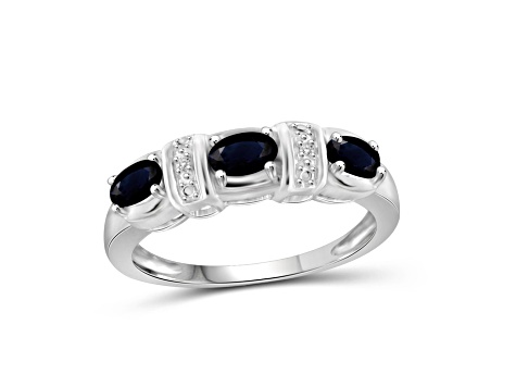 Black Sapphire Rhodium Over Sterling Silver Ring 0.80ctw