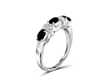 Black Sapphire Rhodium Over Sterling Silver Ring 0.80ctw