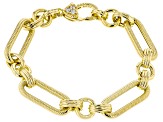 Judith Ripka Verona 14k Gold Clad Oval Link Bracelet